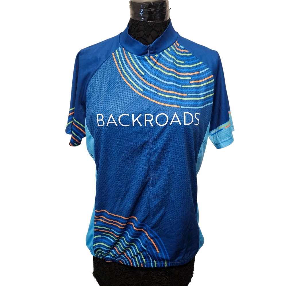 Garneau BACKROADS Womans Blue Cycling Shirt Jersey Size XL‎ NWT